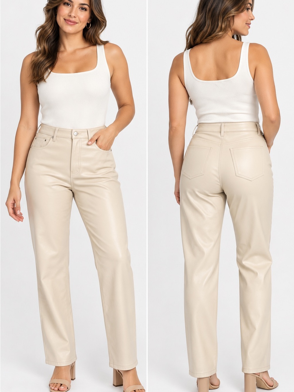 Old Navy Faux-Leather High-Rise Straight Leg Pants 16P